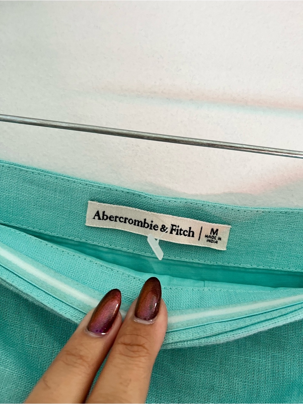 Abercrombie & Fitch Strapless Linen Blend Teal Blue Romper Size Medium - Picture 8 of 9
